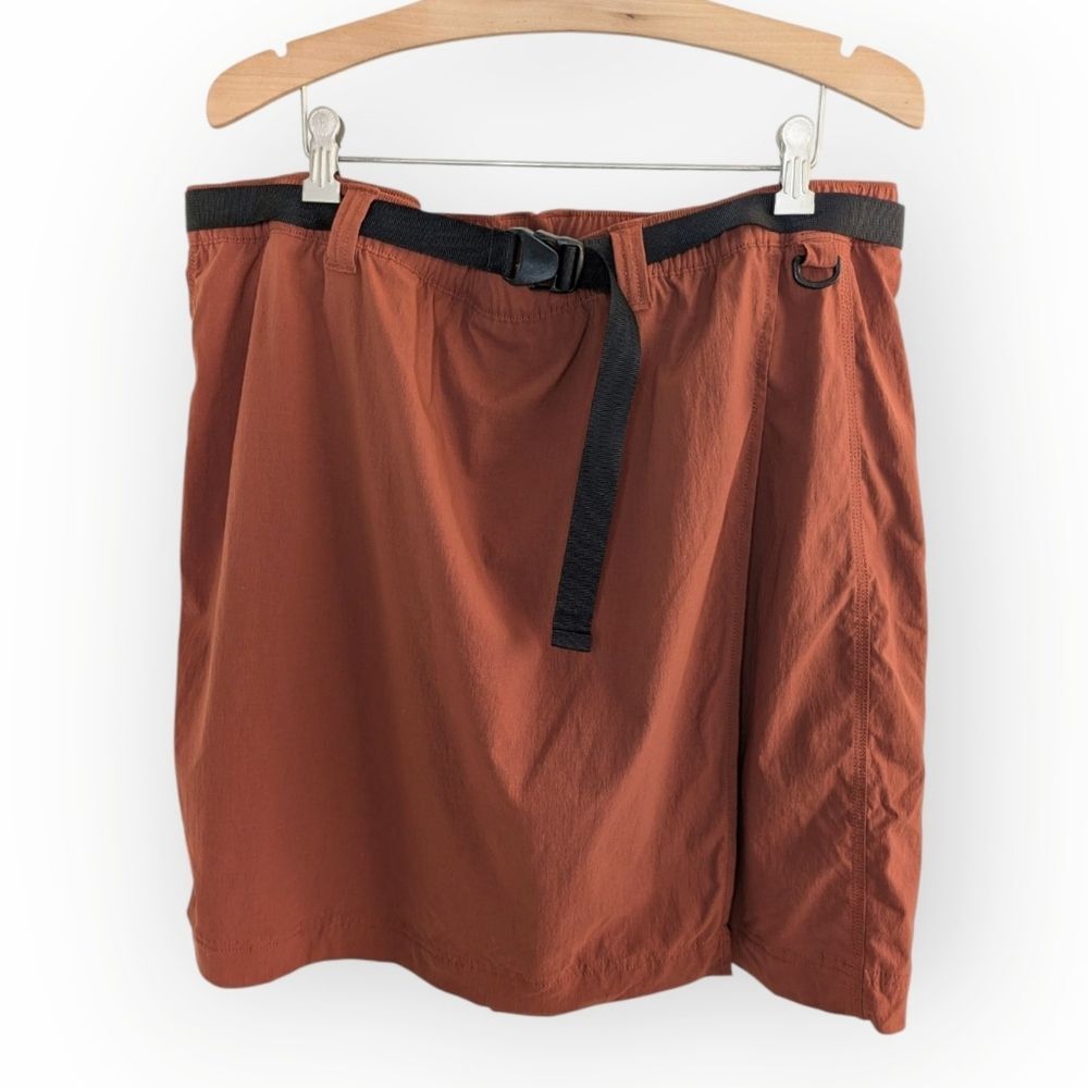 Duluth Trading Co Rust Brown Outdoors Skort with Black Belt Women’s XXL